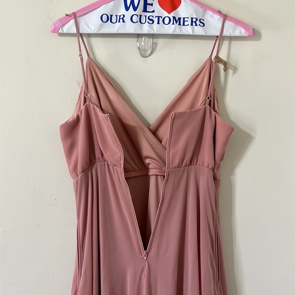 Birdy Grey Kaia Chiffon Dusty Rose Bridesmaid Dress Size Medium - Picture 4 of 8